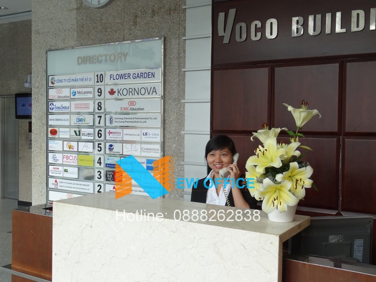 khu vực lễ tân tòa nhà Yoco Building